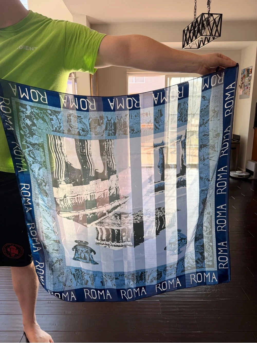 Roma Blue & White Rome Print Decorative Towel